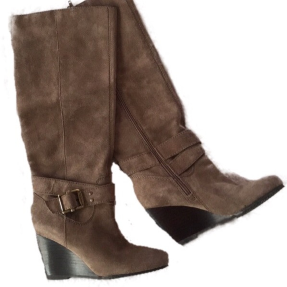 BCBGeneration suede tall wedge boots